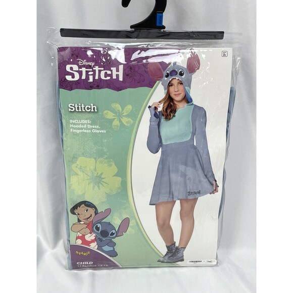 Disney Lilo & Stitch Blue Costume Dress Girl XL 14-16 Spirit Halloween